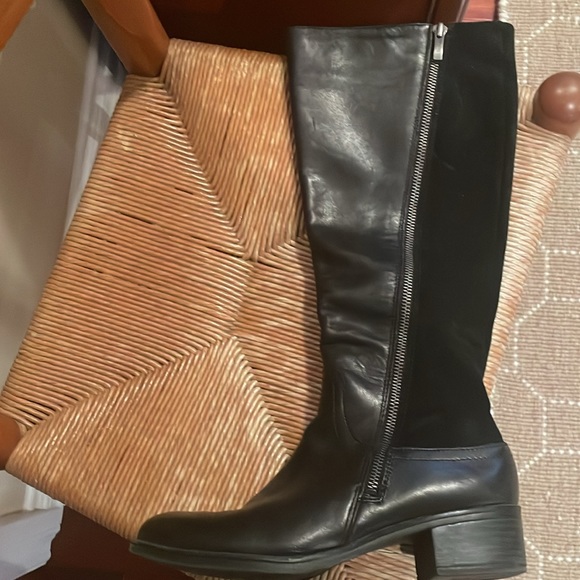 Franco Sarto Tall Black Leather Boot W Sz 8 - Picture 4 of 11
